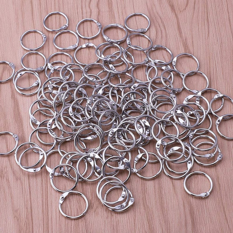 Antner أنتنر 120 قطعة حلقات ربط أوراق فضية بحجم 1 بوصة - 25 مم حلقات معدنية صغيرة مطلية بالنيكل لورق، بطاقات فهرسة، بطاقات فلاش، حلقات مفاتيح، حرف، تنظيم المنزل والمكتب، فضي - Image 5